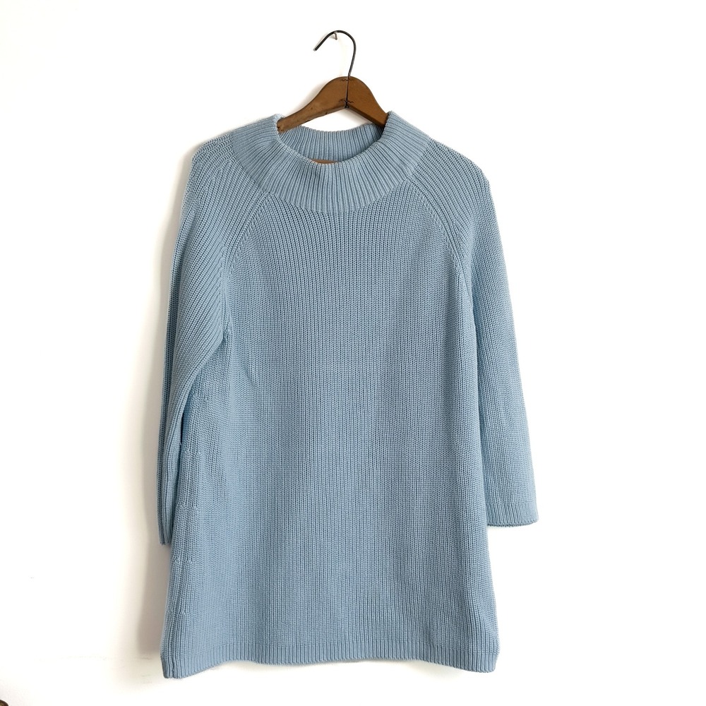 Pura Cashmere Ribbed Crewneck Supima Cotton Sweater – Size L‎